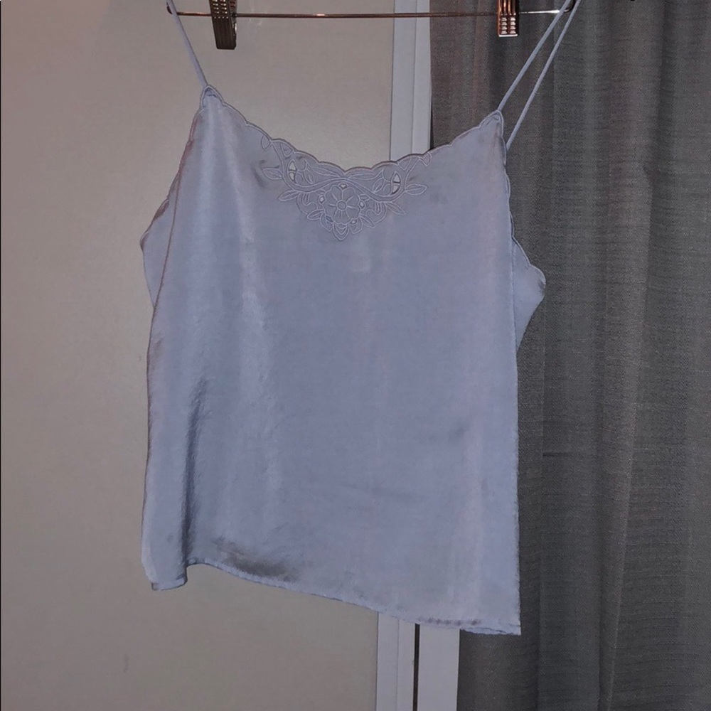 Blue silk tank from Tilly’s